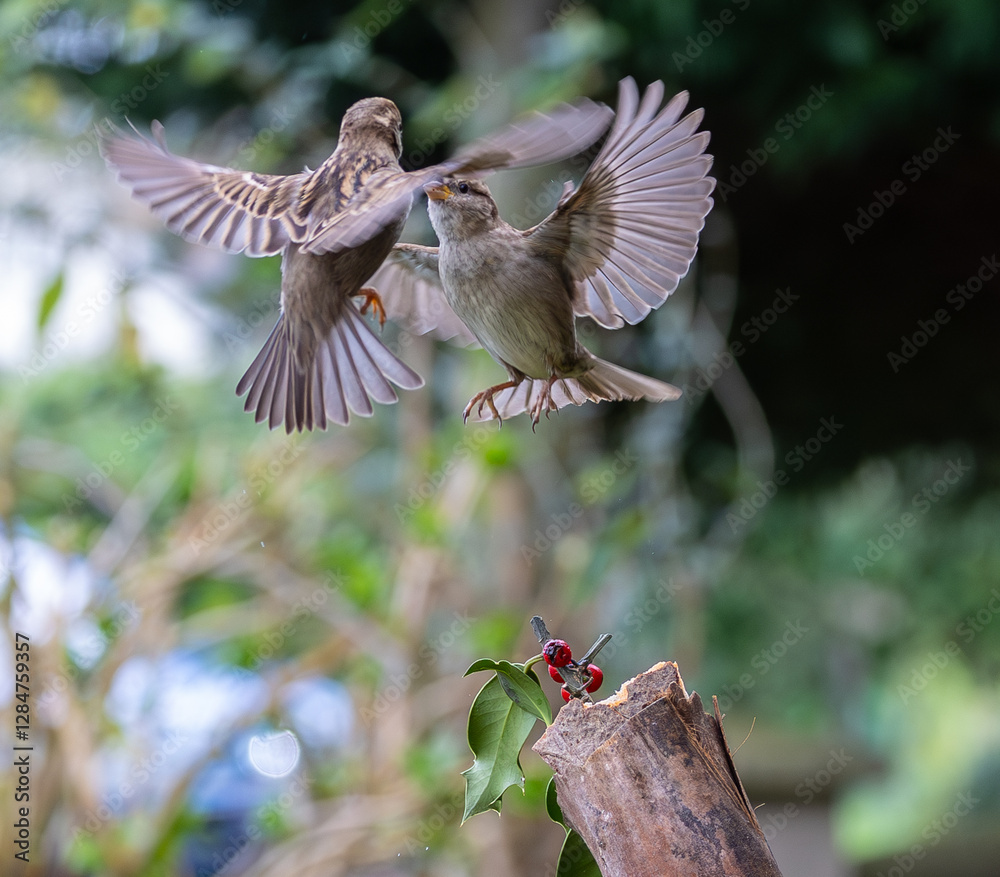 Sparrow fights leave spectacular acrobatics!