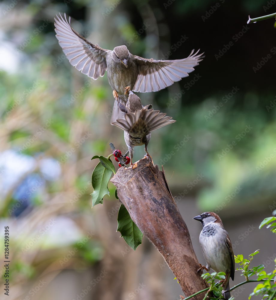 Sparrow fights leave spectacular acrobatics!
