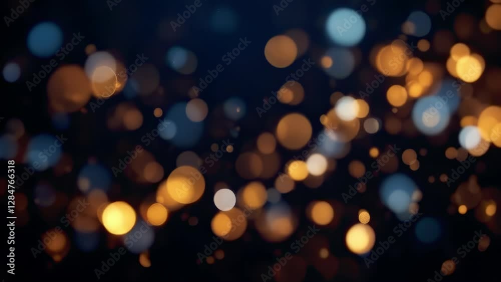Abstract Bokeh Background with Golden Lights on a Blue Gradient Abstract Bokeh Background with Golden Lights on a Blue Gradient