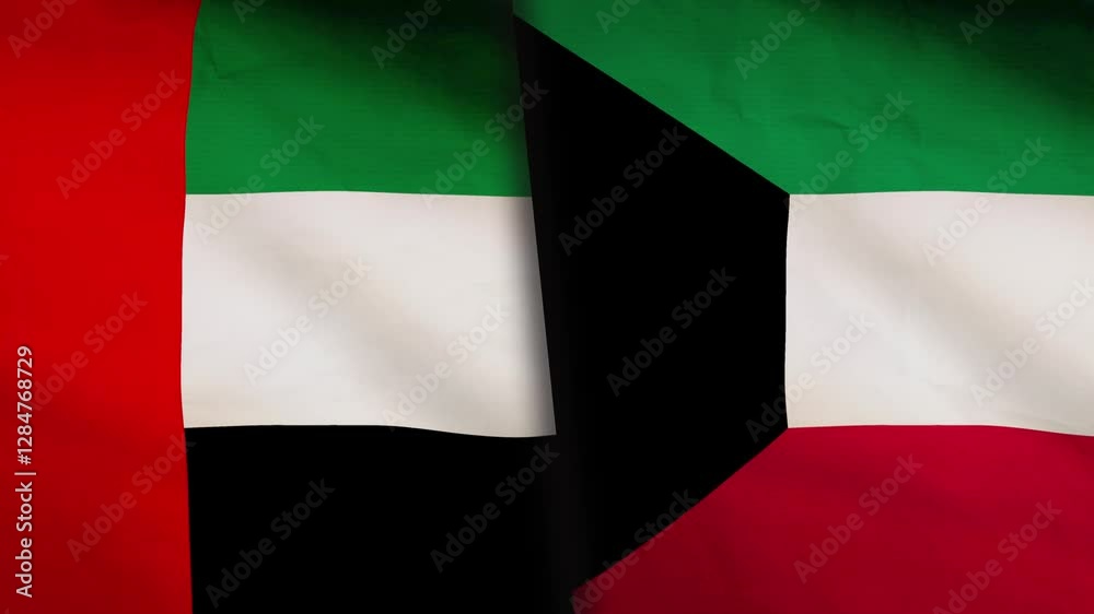 UAE and Kuwait flag