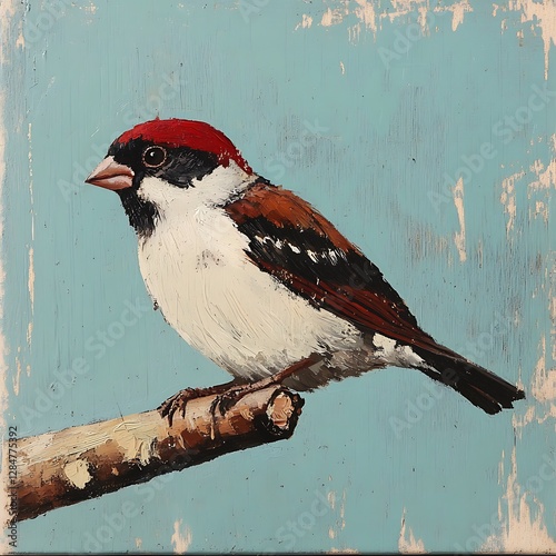 House sparrow  adult male, Ile de France, France