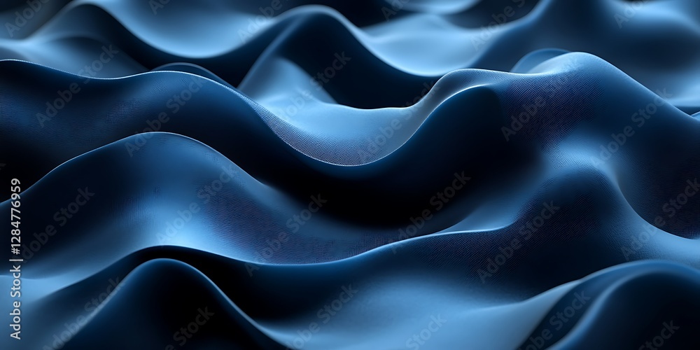 Fototapeta premium Abstract Blue Wavy Surface Pattern