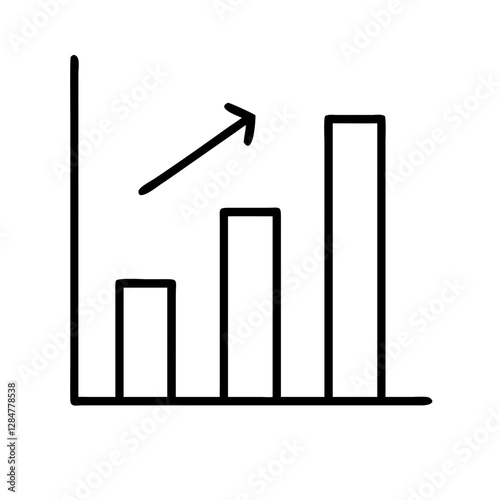 Growing business chart indicating success, financial growth