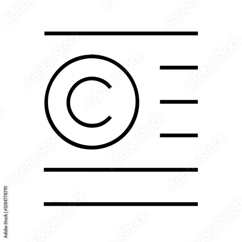 Copyright symbol on document, intellectual property protection