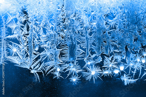 frost patterns on a window