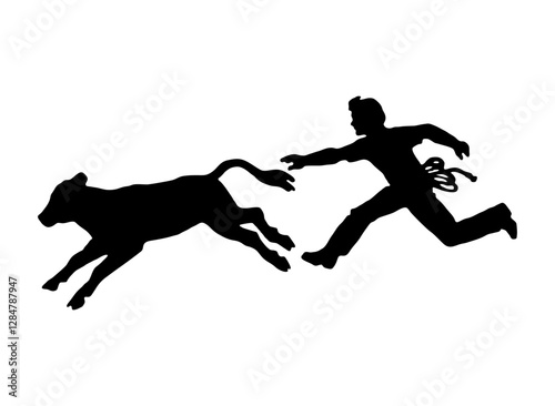 Calf Scramble Vector Silhouet...