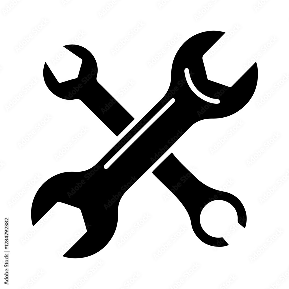 Fototapeta premium silhouette of clean vector Wrench set isolated on white background