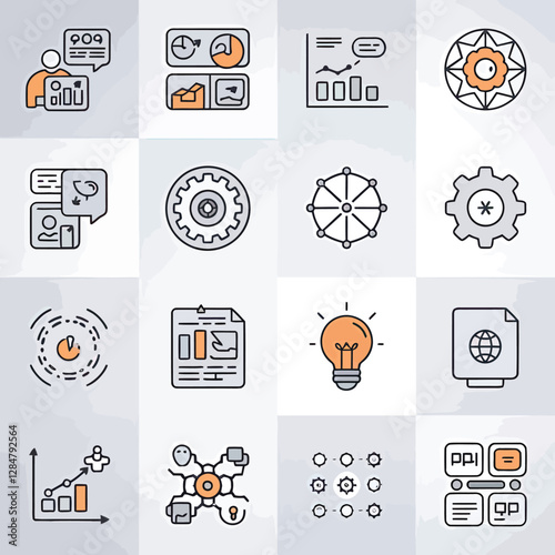 illustrations vector icon for DIGITAL marketing Economy business tools and info graph electronic charts with data analysis 
