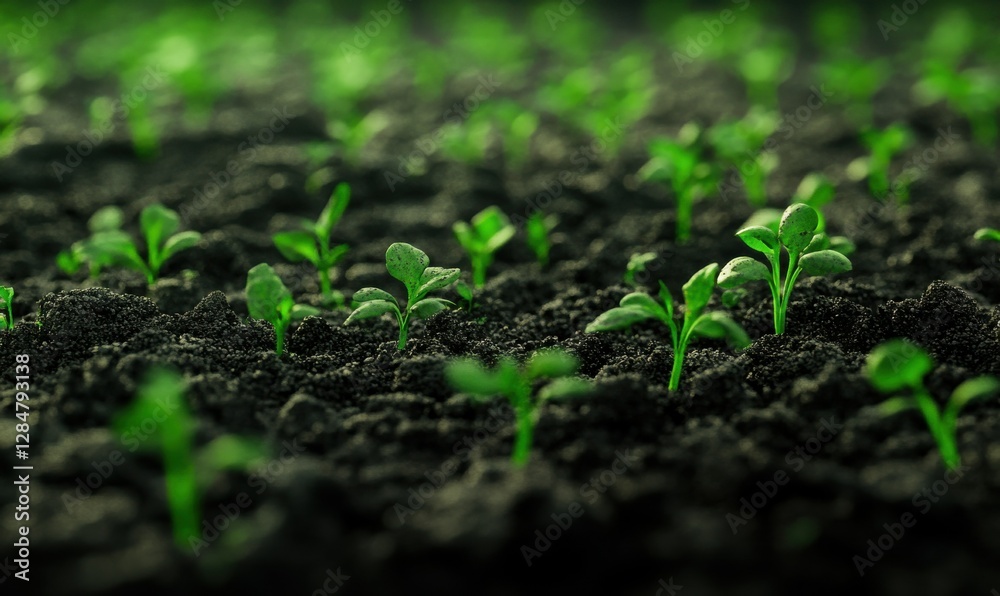 Close-up of vibrant green moss and tiny plants growing on rich, fertile soil, celebrating life's smallest details. Close-up of vibrant green moss and tiny plants growing on rich, fertile soil, celebrating life's smallest details.