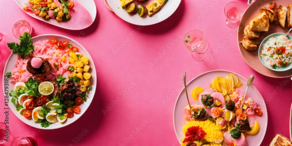 Fototapeta premium easter eggs with flowers