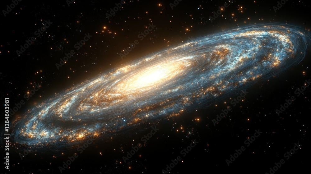 Fototapeta premium Spiral Galaxy Space Background, Stellar Nebula