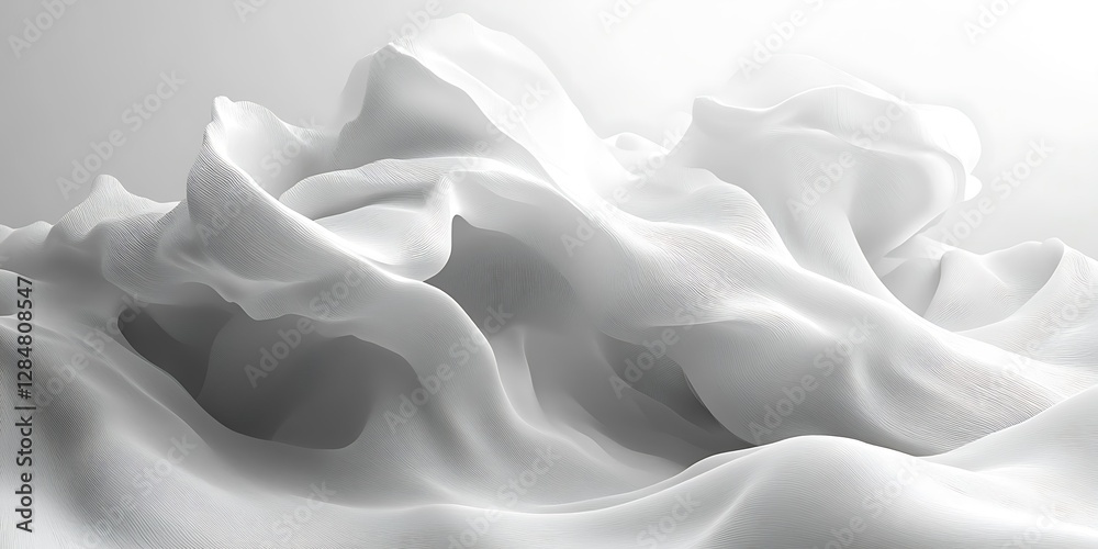 Fototapeta premium Abstract White Fabric Drape (30)