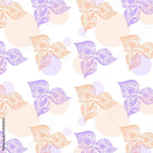 Pattern con delicate orchidee colore pastello