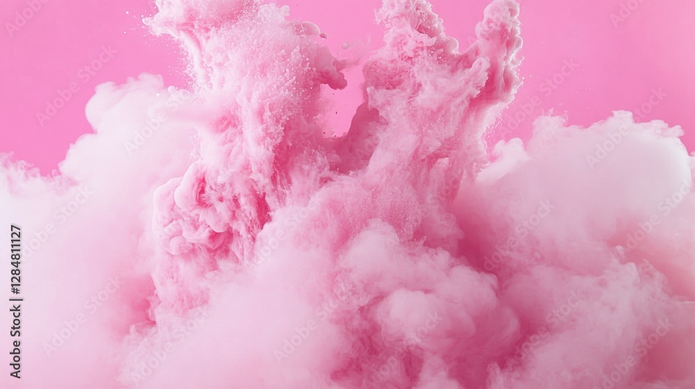 Fototapeta premium A high-energy pink explosion effect with smoke and dynamic motion