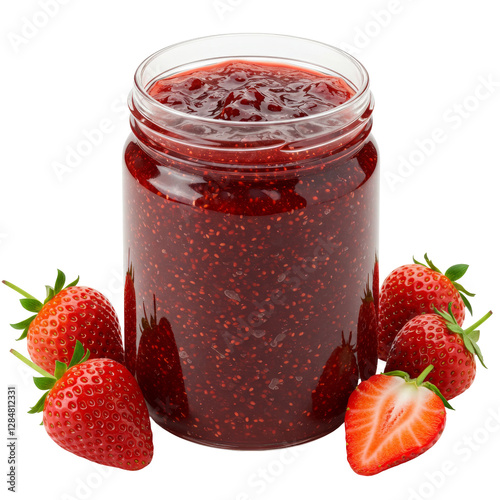 Wallpaper Mural Strawberries with Jam jar isolated on transparent background, fresh strawberries jam jar PNG  Torontodigital.ca