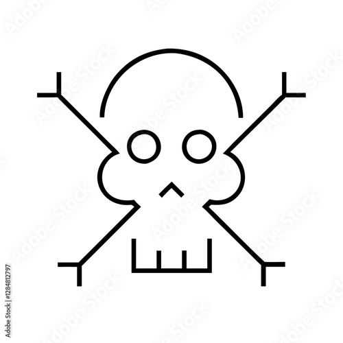 Colorful skull and crossbones illustration, warning and symbolism