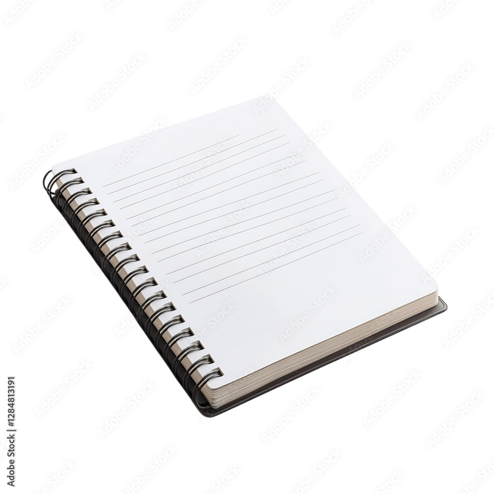 A5 Spiral Notebook with Lined Erasable Pages Isolated on Transparent Background A5 Spiral Notebook with Lined Erasable Pages Isolated on Transparent Background
