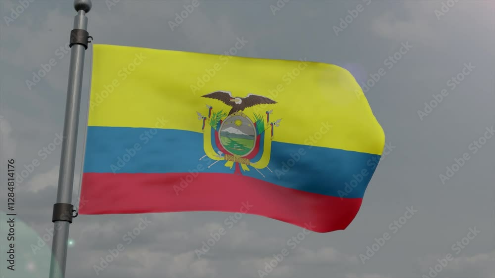 ecuador country flag waving