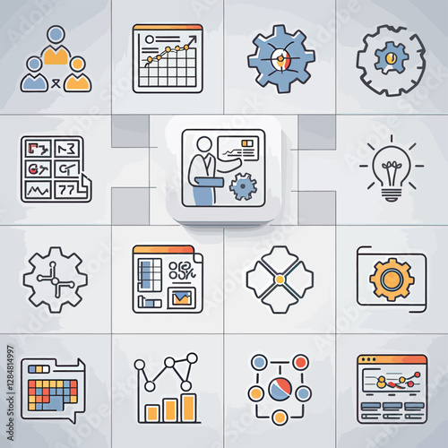 illustrations vector icon for DIGITAL marketing Economy business tools and info graph electronic charts with data analysis 
