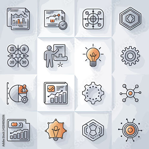 illustrations vector icon for DIGITAL marketing Economy business tools and info graph electronic charts with data analysis 
