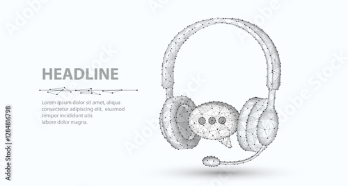 Customer service. Support call, live advice, phone bot, chat headphone