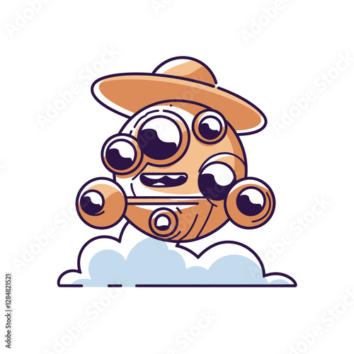 2d vector illustration for cartoon character design for kids and comic book stickers printing and cartoon movie 
