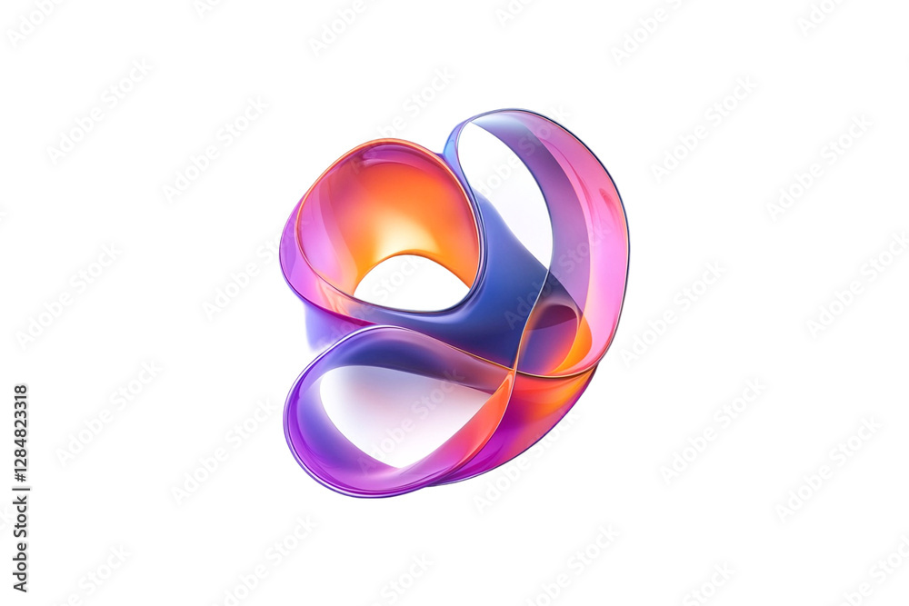 Abstract Colorful Glass Sculpture Swirling Design Abstract Colorful Glass Sculpture Swirling Design