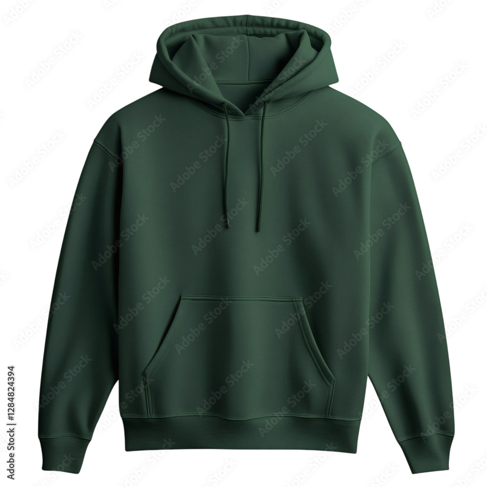 Dark Green Hoodie with Front Pocket Isolated on Transparent Background Dark Green Hoodie with Front Pocket Isolated on Transparent Background