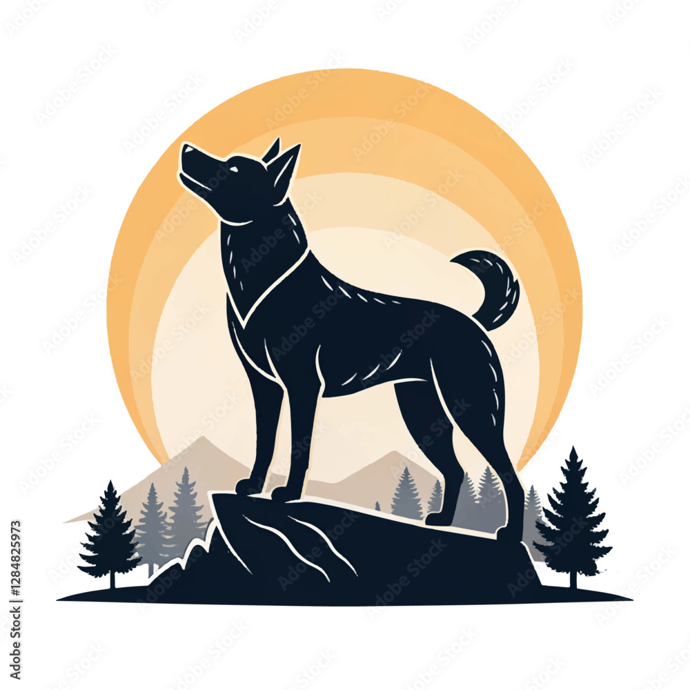 Fototapeta premium Dog silhouette bundle vector Style with white background 
