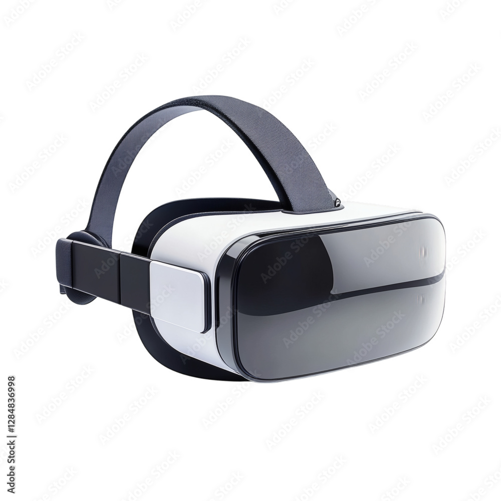 Futuristic Minimalist VR Headset Oculus Isolated on Transparent Background Futuristic Minimalist VR Headset Oculus Isolated on Transparent Background