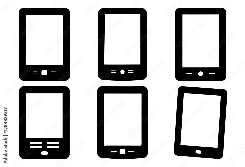 Modern E-Reader Silhouette for Digital Reading Design Icon Bundle Modern E-Reader Silhouette for Digital Reading Design Icon Bundle
