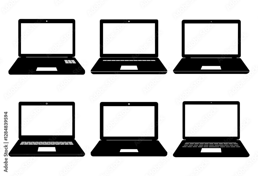 Modern Laptop Silhouette for Tech Design Icon Bundle Modern Laptop Silhouette for Tech Design Icon Bundle