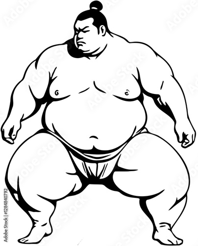 sumo silhouette on a white background