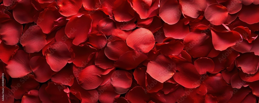 Vibrant red rose petals creating a romantic floral background Vibrant red rose petals creating a romantic floral background