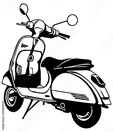 scooter silhouette on a white background