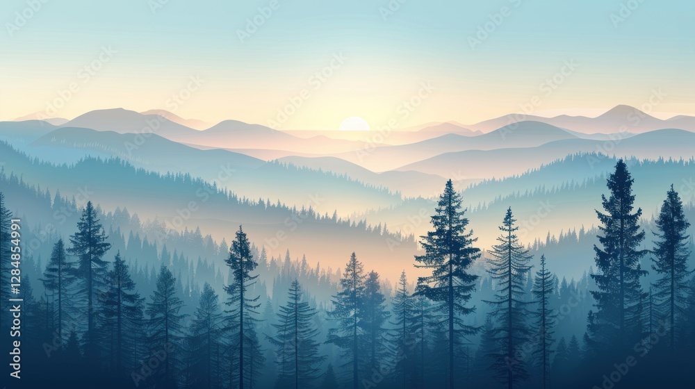 Obraz premium mountain views decorated with trees