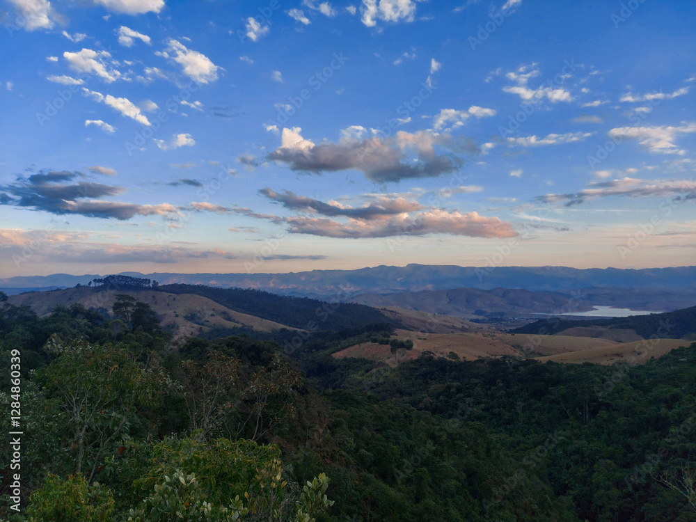 Obraz premium view with mountains and dam