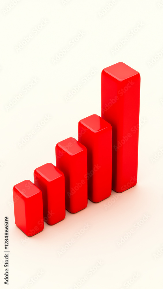 ascending red blocks graph: visual representation of growth and progress ascending red blocks graph: visual representation of growth and progress