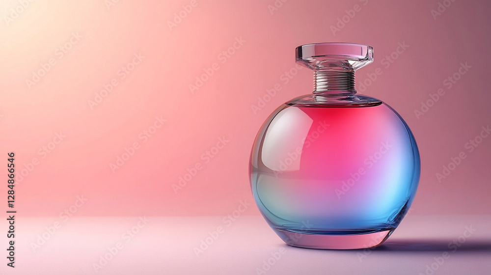 An elegant glass perfume bottle with iridescent gradient and vibrant hues symbolizes luxury, refinement, and beauty, reflecting modern sophistication and artistic design in a contemporary aesthetic.
An elegant glass perfume bottle with iridescent gradient and vibrant hues symbolizes luxury, refinement, and beauty, reflecting modern sophistication and artistic design in a contemporary aesthetic.