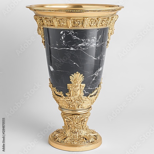 A beautifully crafted gilded black blackmarble object photo