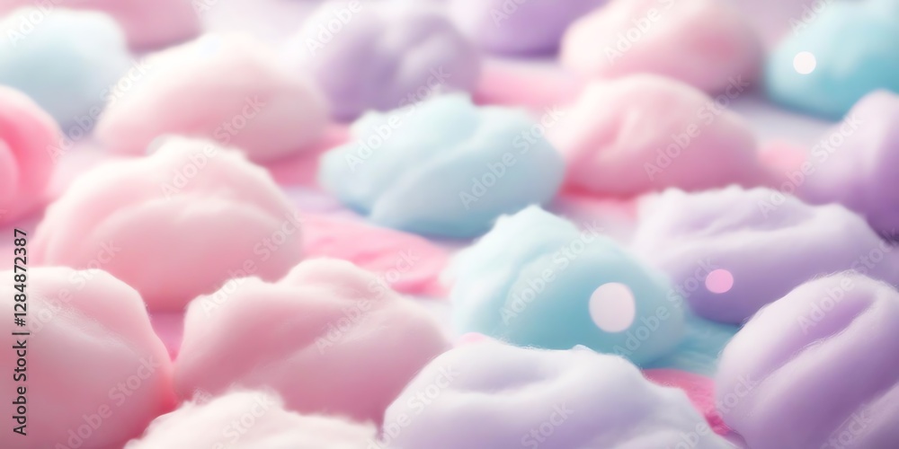 Fototapeta premium A seamless cotton candy-inspired background with gentle shades of pink, lavender, and light blue, evoking a sweet and airy vibe.10