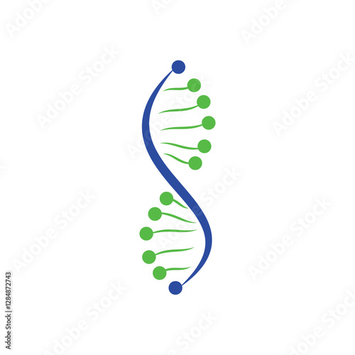 Science genetics vector logo design. Genetic analysis, research biotech code DNA. Biotechnology genome chromosome.