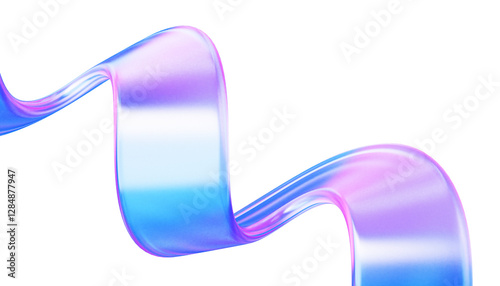 3D abstract holographic ribbon
