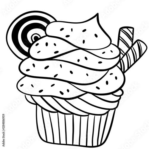vector illustration of a cupcake