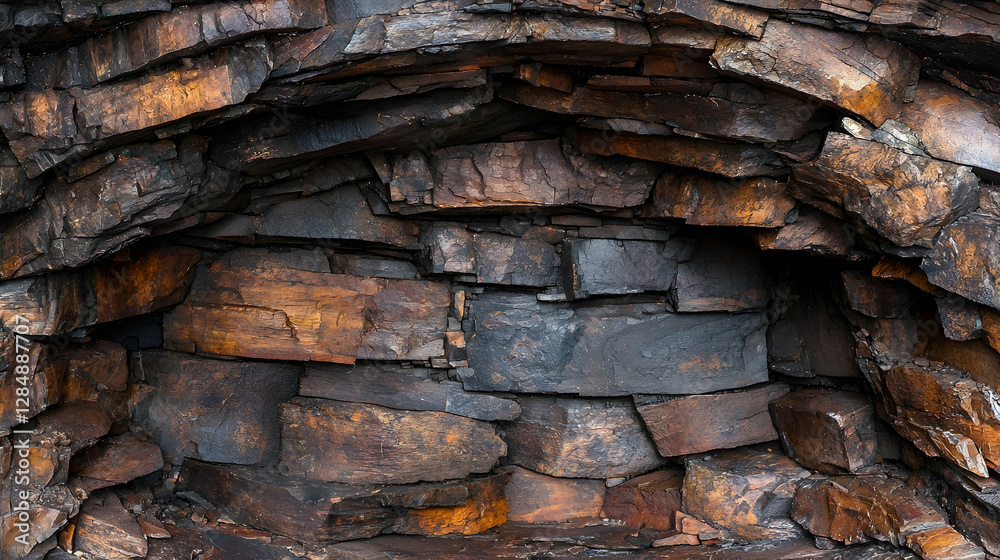 Dark stone arch, coastal cliff texture background Dark stone arch, coastal cliff texture background