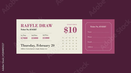 raffle ticket template, raffle draw ticket template, print ready, raffle ticket, raffle paper voucher, charity, fundraising event ticket template