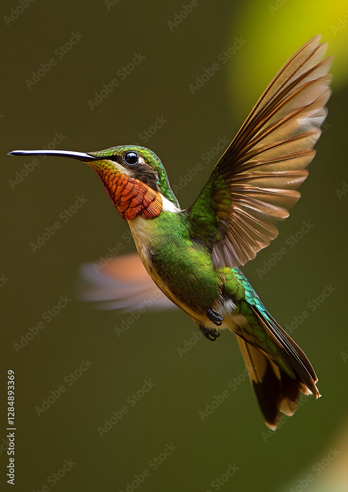 Fototapeta premium Ecuador Coast Hummingbird Trochilidae Bird Flying Nature