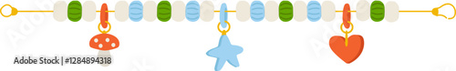 Beaded Heart And Star Bracelet