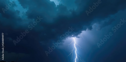 Dark clouds bring forth a sudden thunderstorm, grey, stormy, rain