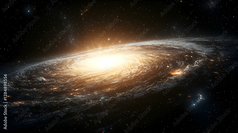 Fototapeta premium Spiral galaxy, cosmic dust, space exploration, background stars, astronomy visuals